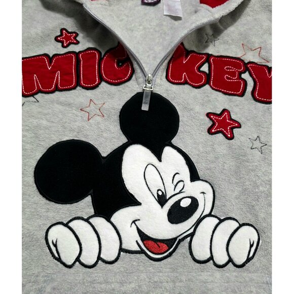 Disney Mickey Mouse Winking Hoodie Sweatshirt Gray Fleece Sweater Womens Plus 4X - Picture 8 of 13